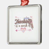 Leren is een werk van leraar metalen ornament (Links)