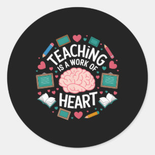 Leren is een werk van Valentijnsdag-hoofdpijn Ronde Sticker