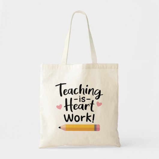 Leren is hartwerk, gelukkige schooldag tote bag (Voorkant)