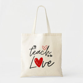 Leren is houden van een gepersonaliseerde leraar tote bag