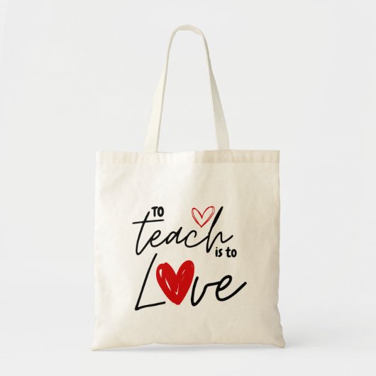 Leren is houden van een gepersonaliseerde leraar tote bag (Voorkant)
