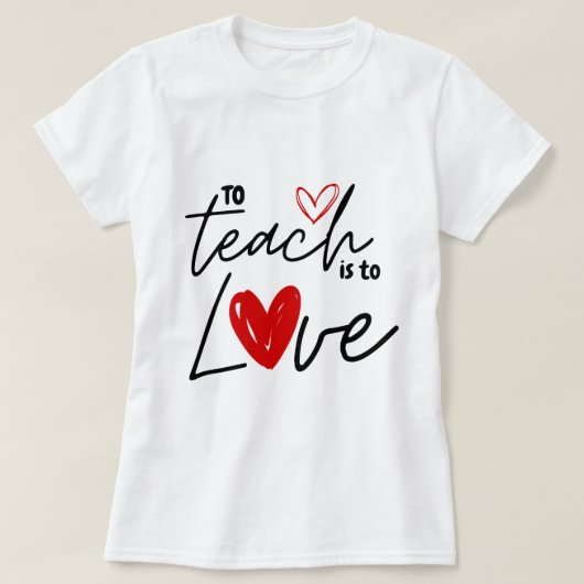 Leren is houden van het Collectie van de leerkrach T-shirt (Design voorkant)