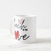 Leren is houden van het geschenk van de leraar koffiemok (Voorkant links)