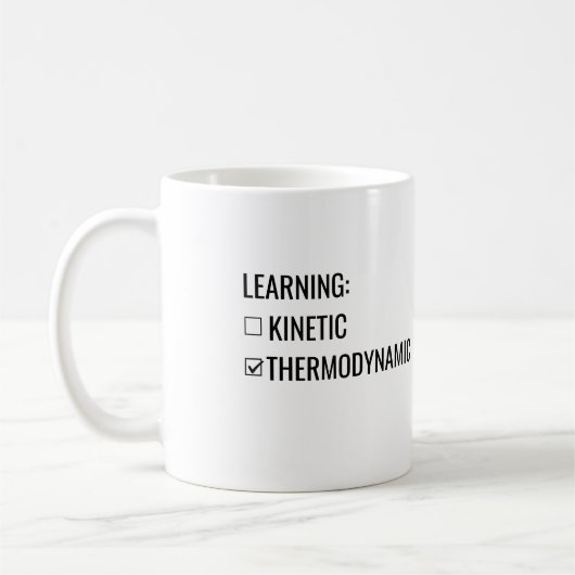 Leren is kinetisch, niet thermodynamisch mok (Links)