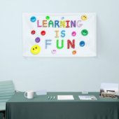 Leren is leuk Smiley Faces Spandoek (Beurs)