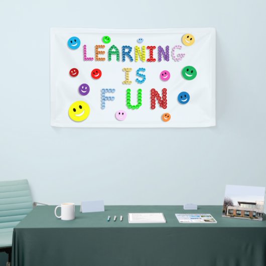 Leren is leuk Smiley Faces Spandoek (Beurs)