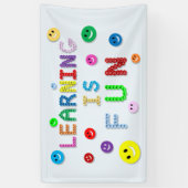 Leren is leuk Smiley Faces Spandoek (Verticaal)