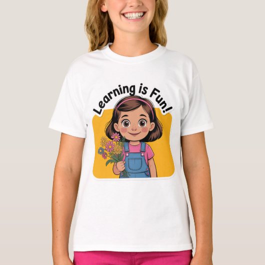 Leren is leuk t-shirt (Voorkant)