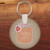 Leren is mijn Jam Mason Jar Apple leraar Sleutelhanger (Voorkant)