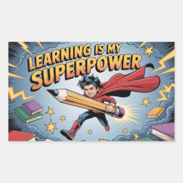 Leren is mijn superkracht – Motiverende sticker f