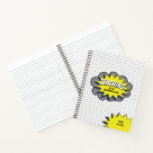 Leren is mijn Superpower Hero leraar blauw geel Notitieboek (Binnen)