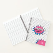 Leren is mijn Superpower Hero Teacher Blue Pink Notitieboek (Binnen)