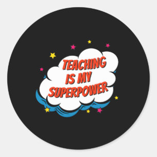 Leren is mijn Superpower Ronde Sticker