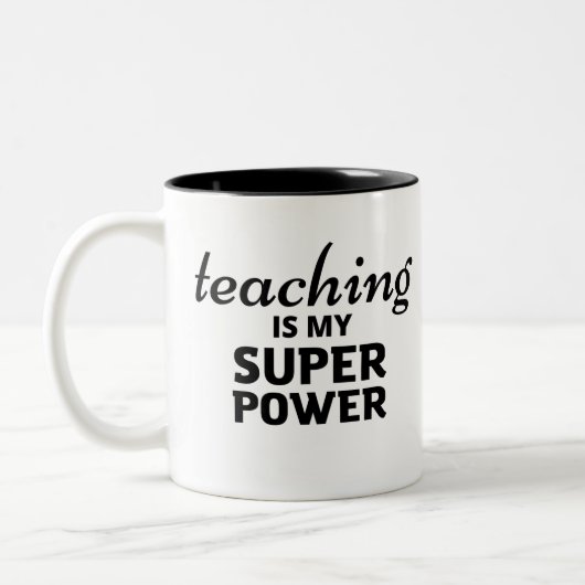 Leren is mijn Superpower Tweekleurige Koffiemok (Links)