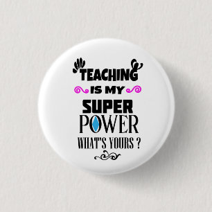 Leren is mijn Superpower wat je T-Shirt Truc Ronde Button 3,2 Cm