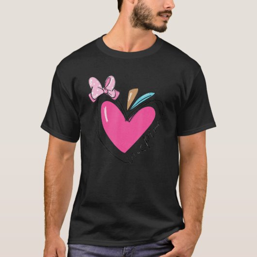 Leren is mijn Valentijn roze hardespiriet T-shirt (Voorkant)
