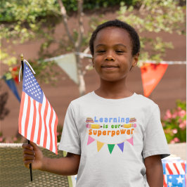 Leren is ons Kinder ontwerp van Superpower T-shirt