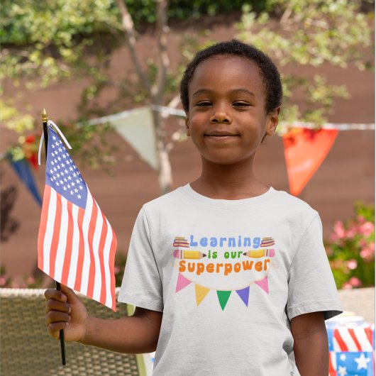 Leren is ons Kinder ontwerp van Superpower T-shirt