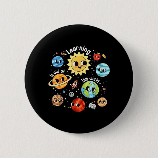 Leren is uit deze wereld Leraar terug naar Ronde Button 5,7 Cm (Voorkant)