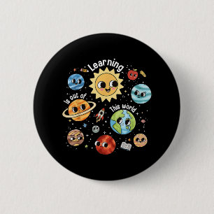 Leren is uit deze wereld Leraar terug naar school Ronde Button 5,7 Cm