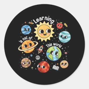 Leren is uit deze wereld Leraar terug naar school Ronde Sticker