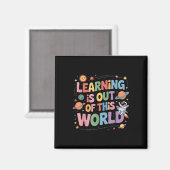 Leren is uit deze wereld ruimte Schattigee Leraar Magneet (Voorkant / Achterkant)