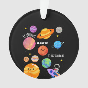 Leren is uit deze wereld van de ruimtewetenschap ornament