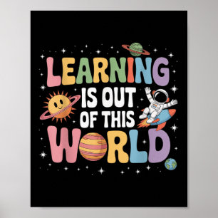 Leren is uit deze wereld van de zonnestelsel weten poster