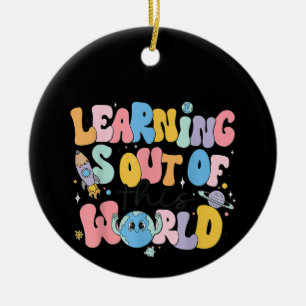 Leren is uit deze wereld wetenschap leraar keramisch ornament