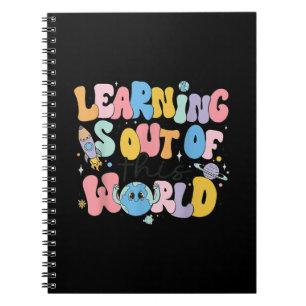 Leren is uit deze wereld wetenschap leraar notitieboek
