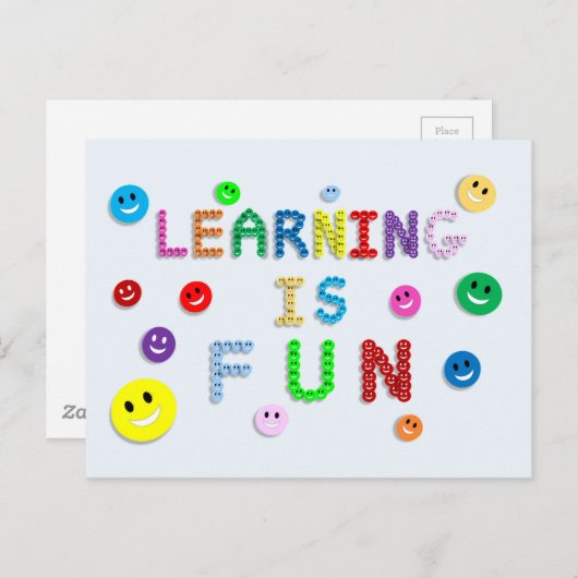 LEREN IS VEEL GEZIEN HET ONDERWIJSSCHOOLMOTTO BRIEFKAART (Voorkant / Achterkant)