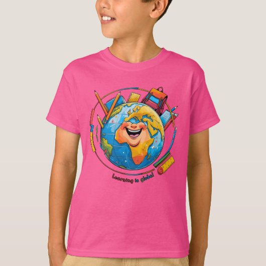 Leren is wereldwijd – wereldwijd onderwijs en kenn t-shirt (Voorkant)