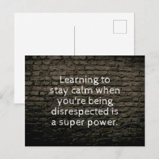 Leren kalm te blijven briefkaart (Voorkant / Achterkant)