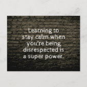 Leren kalm te blijven briefkaart (Voorkant)