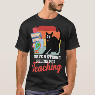 Leren kat katachtige schattig voor docenten mannen t-shirt