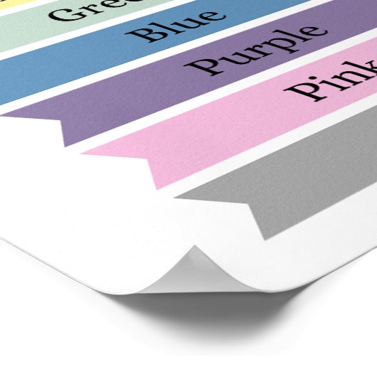 Leren Kleuren Kinderen Educatief Poster (Hoek)