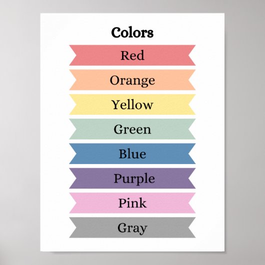 Leren Kleuren Kinderen Educatief Poster (Voorkant)