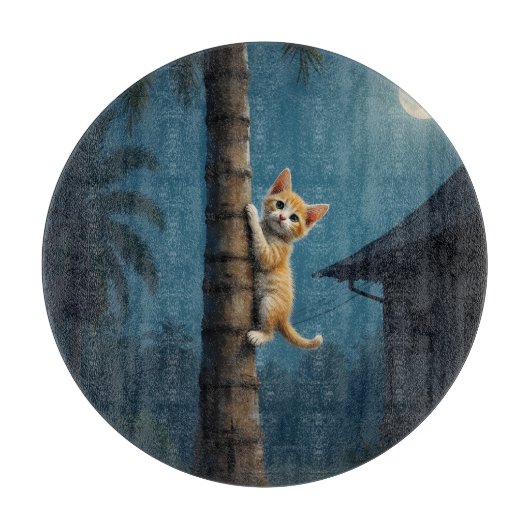 Leren klimmen – Mooie kat moment Snijplank (Voorkant)