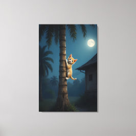 Leren klimmen – Schattig kattenmoment Canvas Afdruk