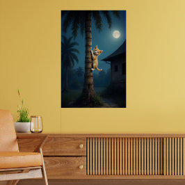Leren klimmen – Schattig kattenmoment Poster