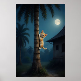 Leren klimmen – Schattig kattenmoment Poster