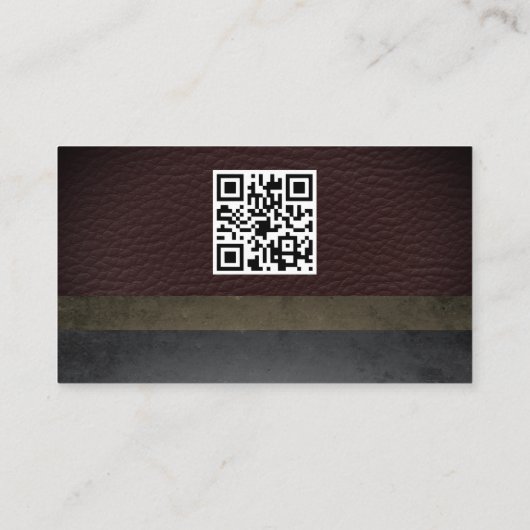 Leren leisteen kleur blokken | QR-code Visitekaartje (Achterkant)
