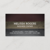 Leren leisteen kleur blokken | QR-code Visitekaartje (Voorkant)