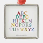 leren, letters, alfabet metalen ornament (Voorkant)