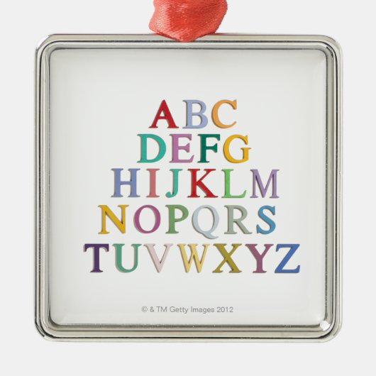 leren, letters, alfabet metalen ornament (Voorkant)