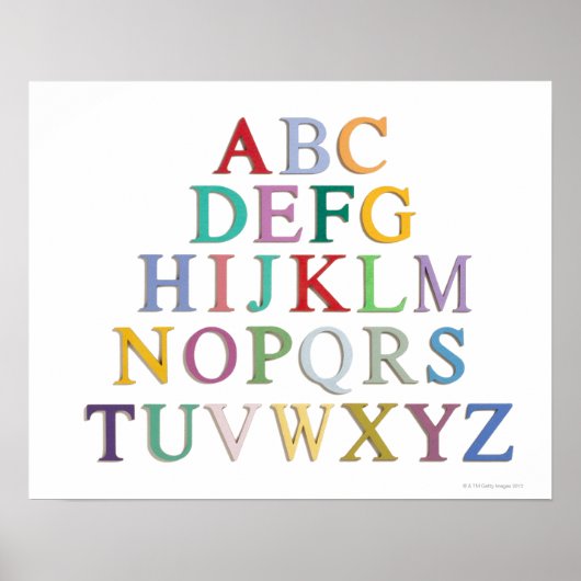 leren, letters, alfabet poster (Voorkant)