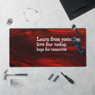 "Leren, leven, hopen" Inspirerend quote Bureaumat