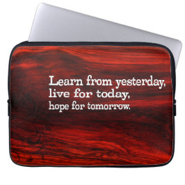 "Leren, leven, hopen" Inspirerend quote Laptop Sleeve