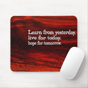 "Leren, leven, hopen" Inspirerend quote Muismat