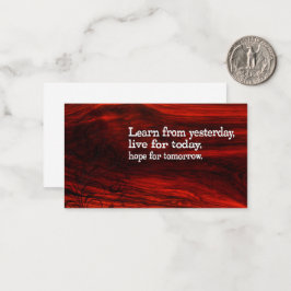 "Leren, leven, hopen" Inspirerend quote Notitiekaartje